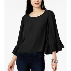 DREW • Black Bell Sleeve Blouse